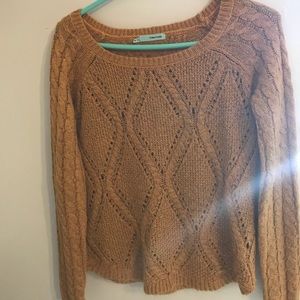 Mustard yellow, knit, crew neck sweater